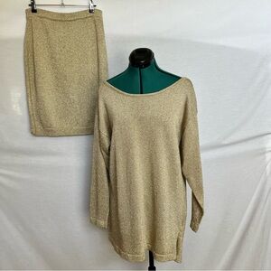 Ballinger Gold Knit Skirt Set